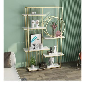 Kệ trang trí, kệ trưng bày mặt gỗ khung sắt KTB68098