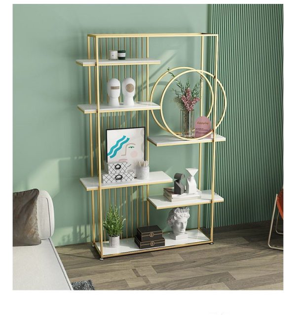 Kệ trang trí, kệ trưng bày mặt gỗ khung sắt KTB68098