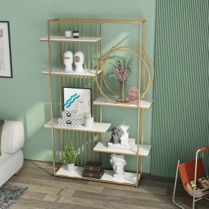 Kệ trang trí, kệ trưng bày mặt gỗ khung sắt KTB68098