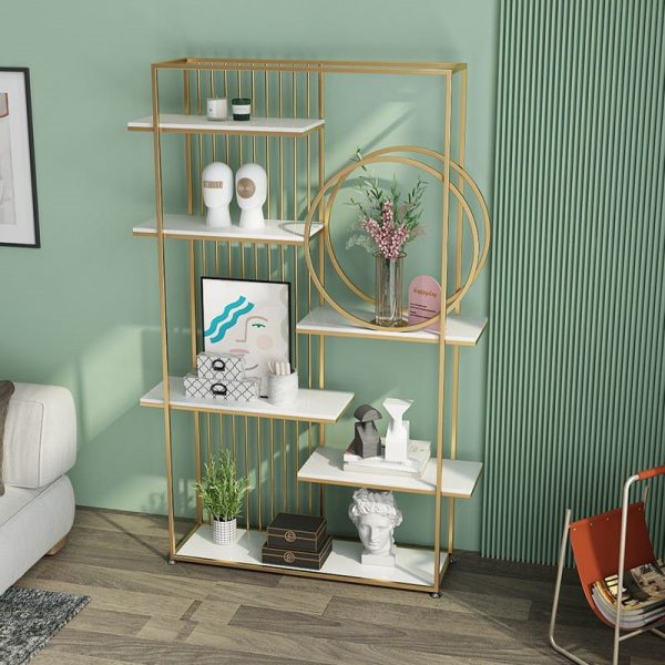 Kệ trang trí, kệ trưng bày mặt gỗ khung sắt KTB68098