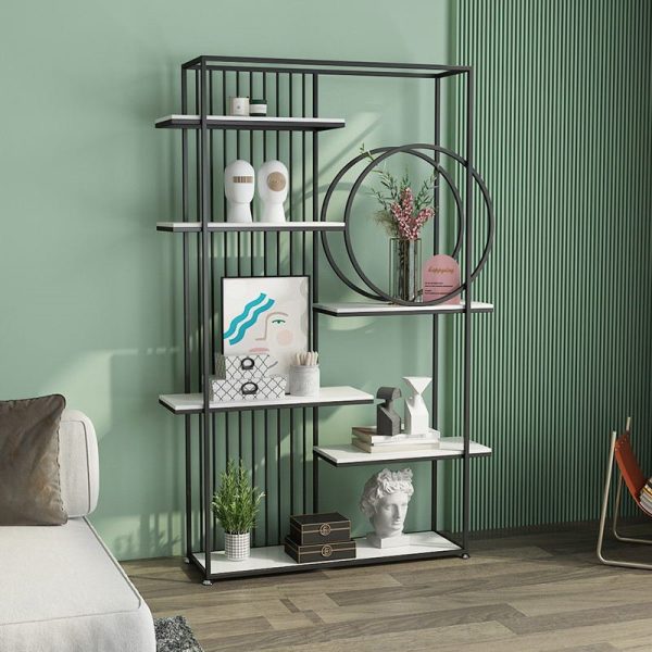 Kệ trang trí, kệ trưng bày mặt gỗ khung sắt KTB68098