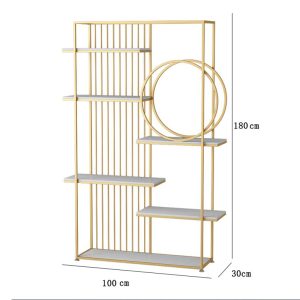 Kệ trang trí, kệ trưng bày mặt gỗ khung sắt KTB68098