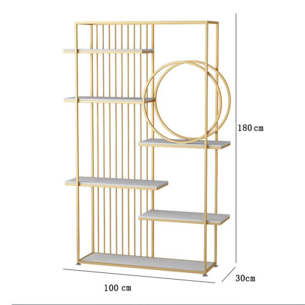 Kệ trang trí, kệ trưng bày mặt gỗ khung sắt KTB68098