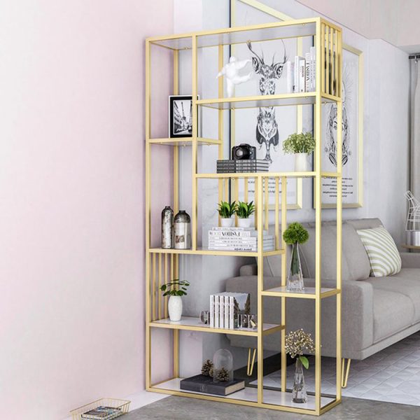 Kệ trang trí, kệ trưng bày FINI mặt gỗ khung sắt KTB68100