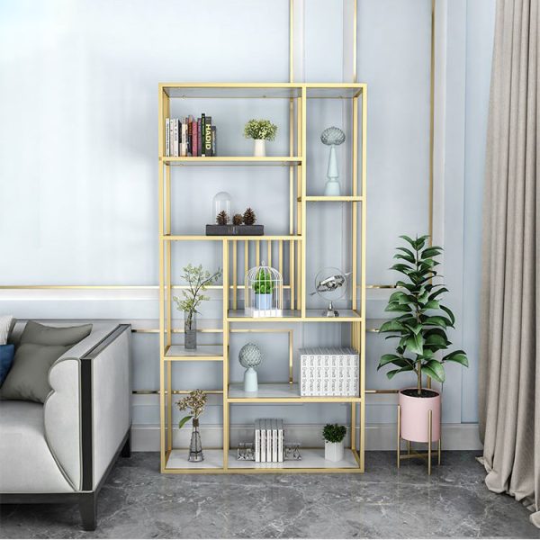 Kệ trang trí, kệ trưng bày FINI mặt gỗ khung sắt KTB68100