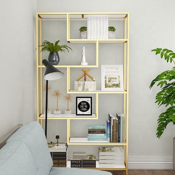 Kệ trang trí, kệ trưng bày mặt gỗ khung sắt KTB68101