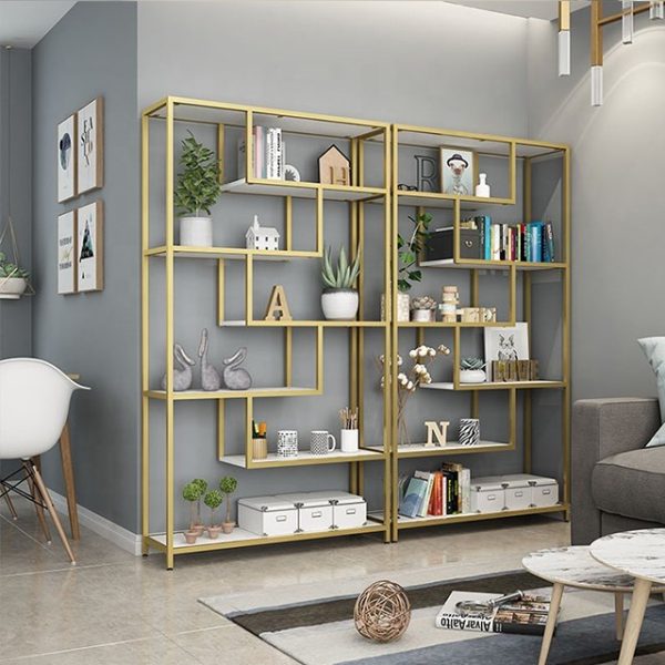 Kệ trang trí, kệ trưng bày mặt gỗ khung sắt KTB68101