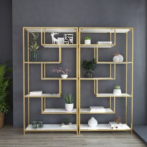 Kệ trang trí, kệ trưng bày mặt gỗ khung sắt KTB68101
