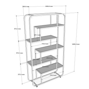 Kệ trưng bày mặt gỗ khung sắt KTB68131