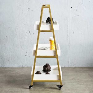 Kệ trưng bày di động 44x40x100cm gỗ cao su TDSL009