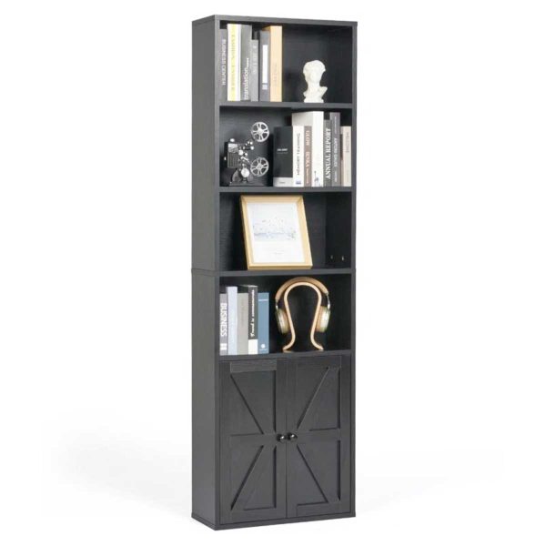 Kệ sách có ngăn tủ 60x26x180cm gỗ cao su KS68242