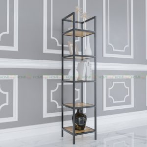 Kệ sách 5 tầng khung sắt gỗ cao su IShefl KTB68050