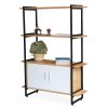 Kệ trang trí có hộc tủ 100x30x140cm gỗ cao su khung sắt KS68173
