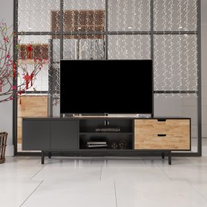 Kệ tivi phòng khách hiện đại bằng gỗ chân sắt KTV68042