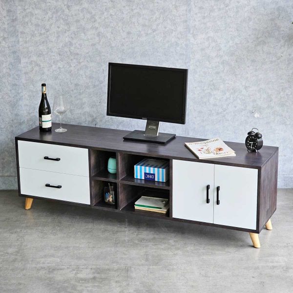 Kệ TV phòng khách 160x40x45cm gỗ cao su KTV68110