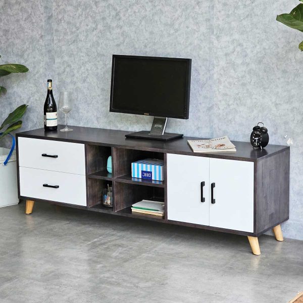 Kệ TV phòng khách 160x40x45cm gỗ cao su KTV68110