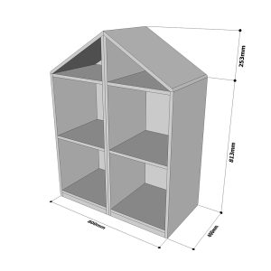 Module tủ mầm non hình ngôi nhà gỗ cao su nhiều màu KGS012