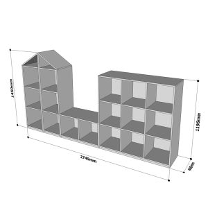 Hệ kệ mầm non gỗ cao su nhiều màu KGS016