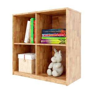 Kệ sách 4 ngăn 79x40x82cm gỗ cao su màu tự nhiên KGS017