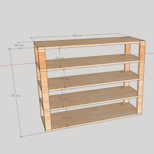 Kệ giày 5 tầng 90x30x70cm gỗ cao su KG68078