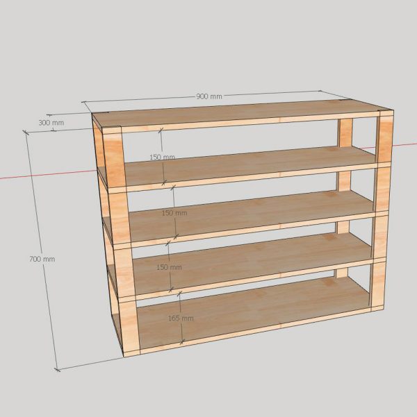 Kệ giày 5 tầng 90x30x70cm gỗ cao su KG68078