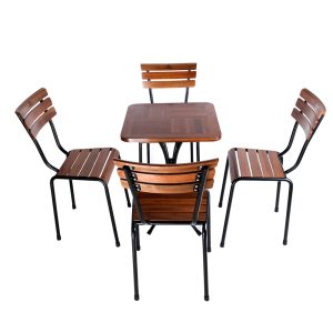 GCF053 - Ghế cafe ngoài trời gỗ kết hợp khung sắt Kite