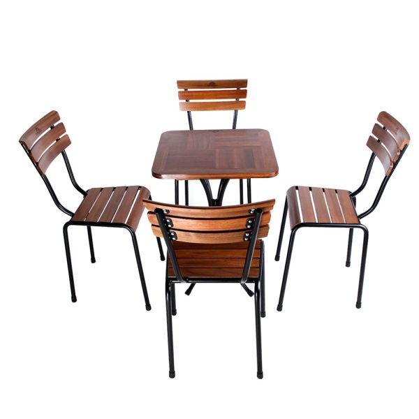 GCF053 - Ghế cafe ngoài trời gỗ kết hợp khung sắt Kite
