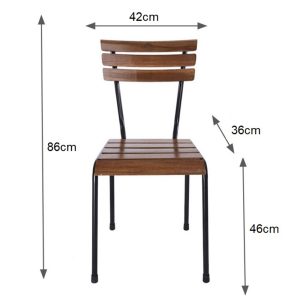 GCF053 - Ghế cafe ngoài trời gỗ kết hợp khung sắt Kite
