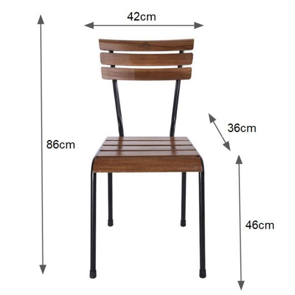 GCF053 - Ghế cafe ngoài trời gỗ kết hợp khung sắt Kite