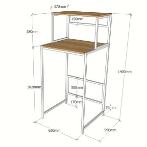 KMG68003 - Kệ máy giặt 2 tầng gỗ Cao Su khung sắt tĩnh điện