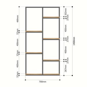 Kệ trang trí, kệ để cây cảnh gỗ cao su khung sắt KTB68088