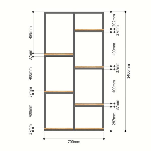 Kệ trang trí, kệ để cây cảnh gỗ cao su khung sắt KTB68088