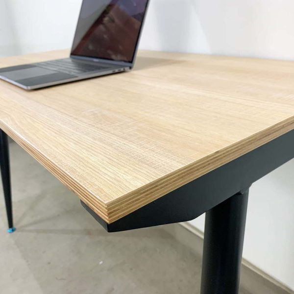Bàn cụm 2 120x120cm gỗ Plywood hệ PLY chân lắp ráp HBPL011