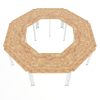 Module bàn cụm 8 hệ Lego gỗ cao su chân sắt oval MDS002