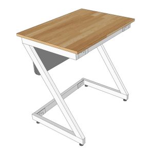 Bàn học đơn Zeus 01 gỗ cao su chân sắt sơn tĩnh điện PSD023