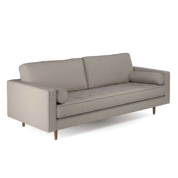 sofa băng nệm vải màu xám