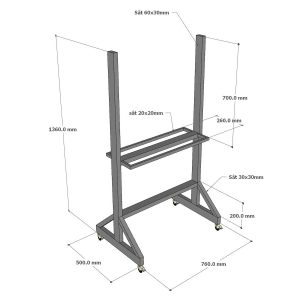 Trạm làm đẹp Beauty Salon di động 76x50x170cm gỗ cao su TDSL007