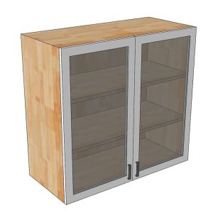 Module tủ bếp trên 80cm hệ 2 cửa kính mở TBT017