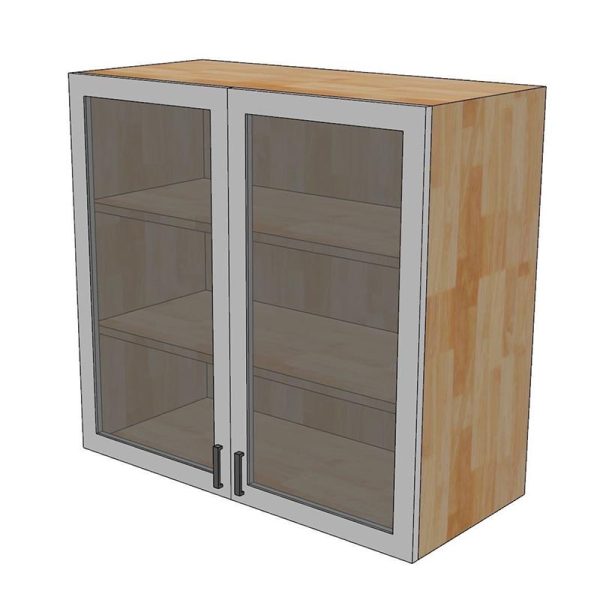 Module tủ bếp trên 80cm hệ 2 cửa kính mở TBT017