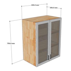 Module tủ bếp trên 60cm hệ 2 cửa kính mở TBT014