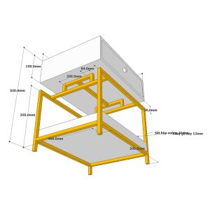 Tủ kệ đầu giường CODY khung sắt gỗ cao su TDG68040