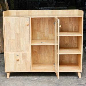 Tủ để đồ có ngăn kéo giấu tiền 125x49x100cm gỗ cao su KTB68188