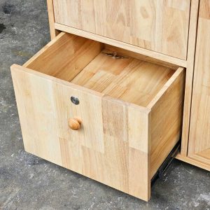 Tủ để đồ có ngăn kéo giấu tiền 125x49x100cm gỗ cao su KTB68188