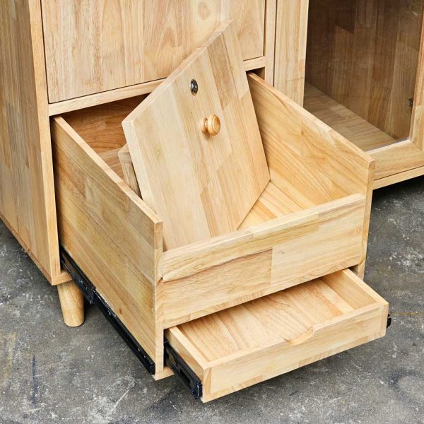 Tủ để đồ có ngăn kéo giấu tiền 125x49x100cm gỗ cao su KTB68188