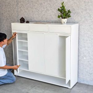 Tủ giày đă năng 140x35x120cm gỗ cao su KG68075