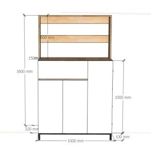 Tủ giày có giá treo đồ 100x32x160cm gỗ cao su KG68071