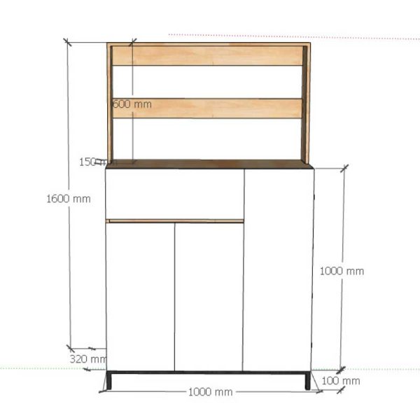 Tủ giày có giá treo đồ 100x32x160cm gỗ cao su KG68071