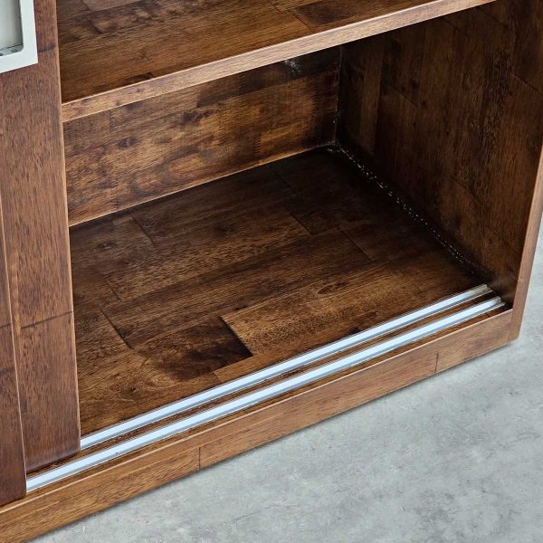 Tủ trang trí cửa lùa 120x37x80cm gỗ cao su KTB68177