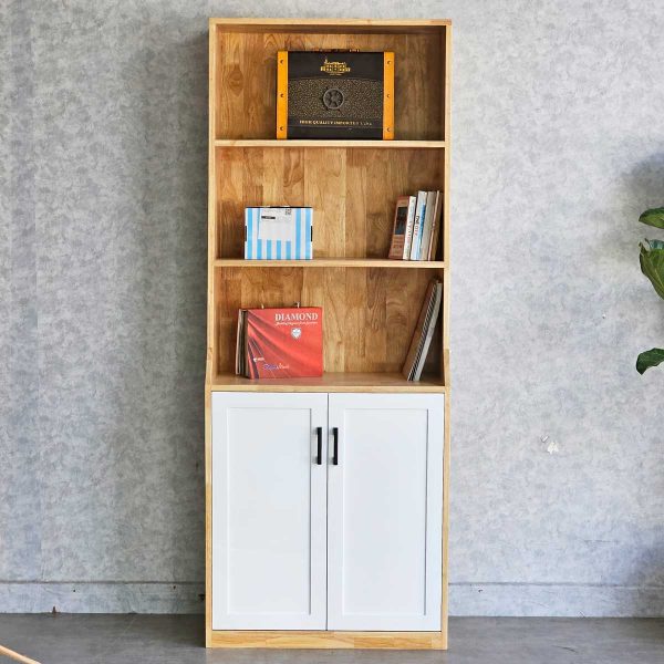 Kệ sách có ngăn tủ 70x40x180cm gỗ cao su KS68252