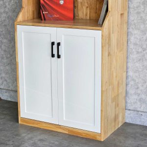 Kệ sách có ngăn tủ 70x40x180cm gỗ cao su KS68252